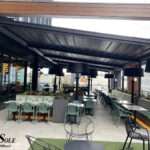 modular motorized terrace awning for restaurants and cafés