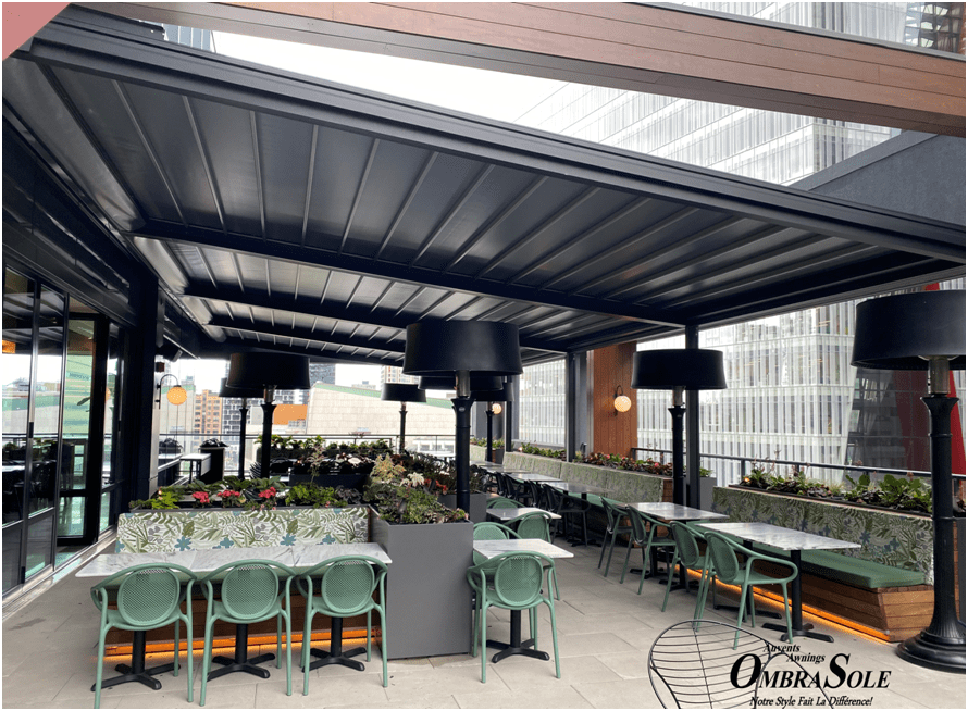 Remote control of commercial pergola with SOMFY mobile application