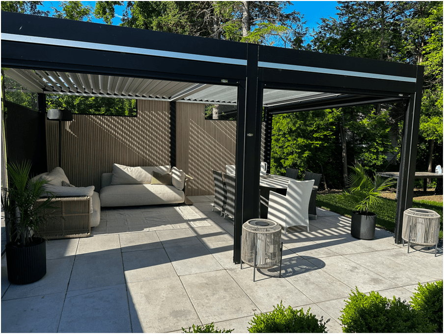 Pergola bioclimatique au Québec